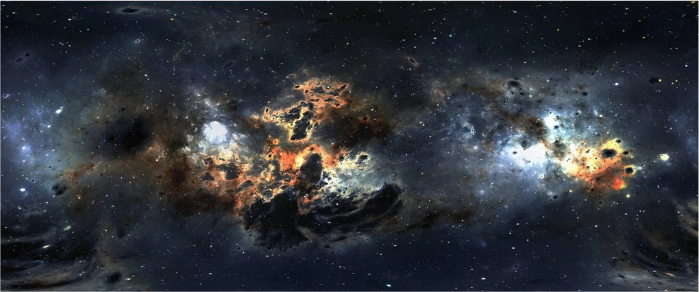 Tablou - Universul cu Nebula (120x50 cm)
