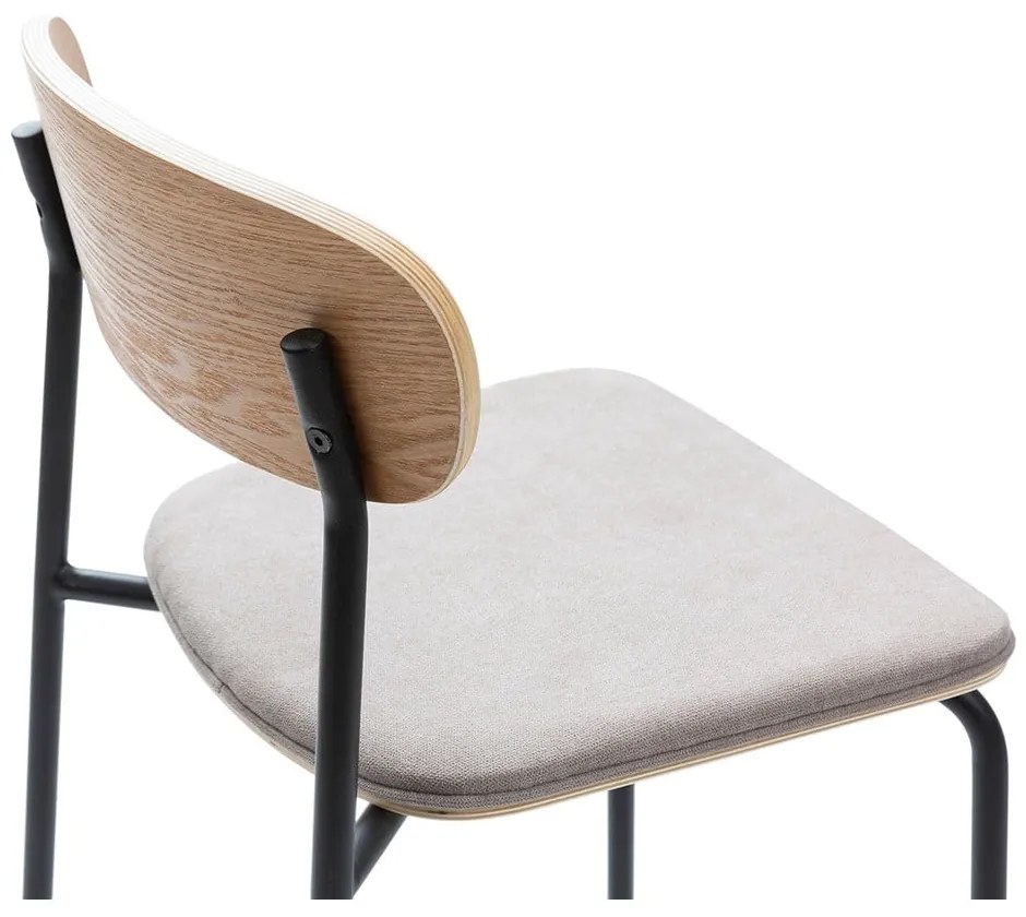 Scaune de bar negre/taupe 2 buc. (înălțime șezut 66 cm) Adriana – Marckeric