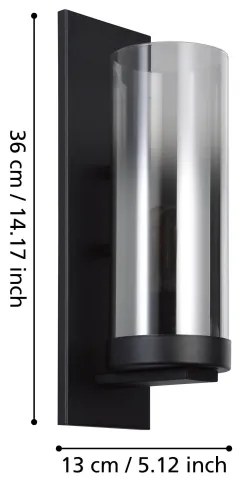 Aplică Eglo 44003 TOOTHILL 1xE27/40W/230V negru