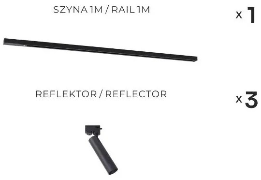 Zuma Line 3558 - Spot LULU pentru șină 3xGU10/35W/230V negru