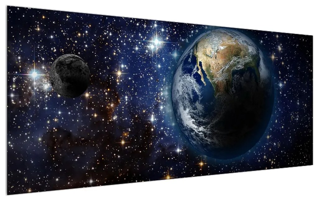 Tablou cosmic cu planete (120x50 cm), în 40 de alte dimensiuni noi