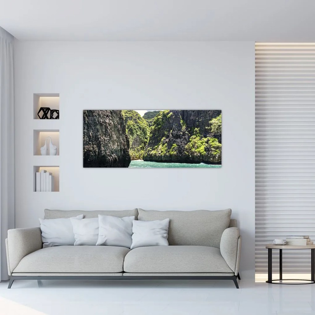 Tablou cu râu montan (120x50 cm)
