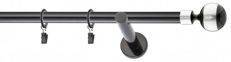 Galerie SIMPLA PRINDERE PERETE PICIOR UNIVERSAL 19 mm MINGE NEGRU (Alege marime: 280 cm)
