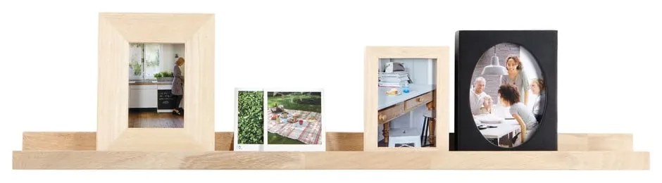 Raft în culoare naturală pentru fotografii din lemn masiv de stejar 100 cm Photoframe – vtwonen