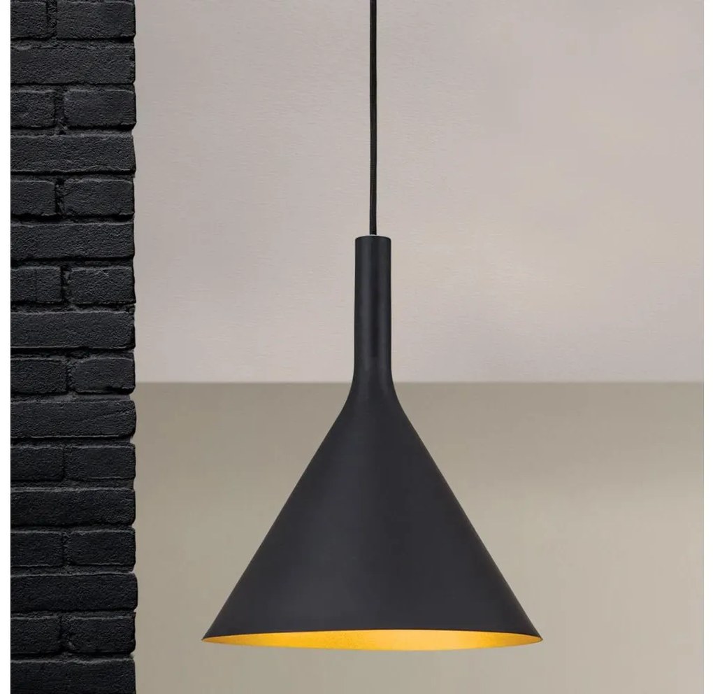 Orion - Lampă suspendată pe cablu GUNDA 1xE27/60W/230V Ø 25 cm negru/auriu