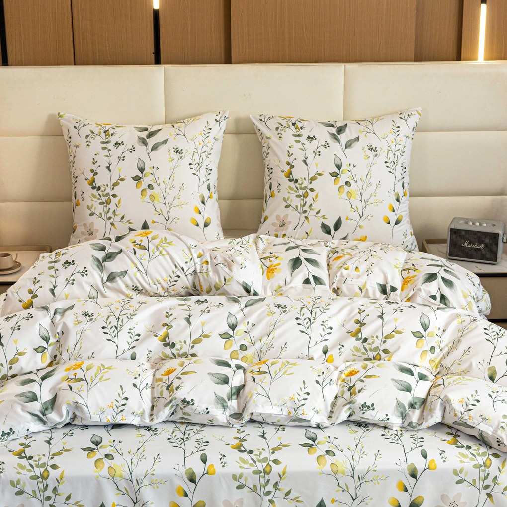 Lenjerie de pat din microfibra CITRUS GARDEN albă Dimensiune lenjerie de pat: 2 buc 70 x 90 cm | 200 x 220 cm