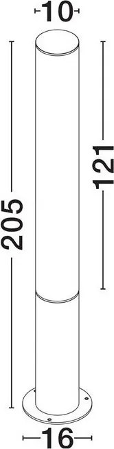 Stalp LED exterior din aluminiu IP65 Iman H-205cm