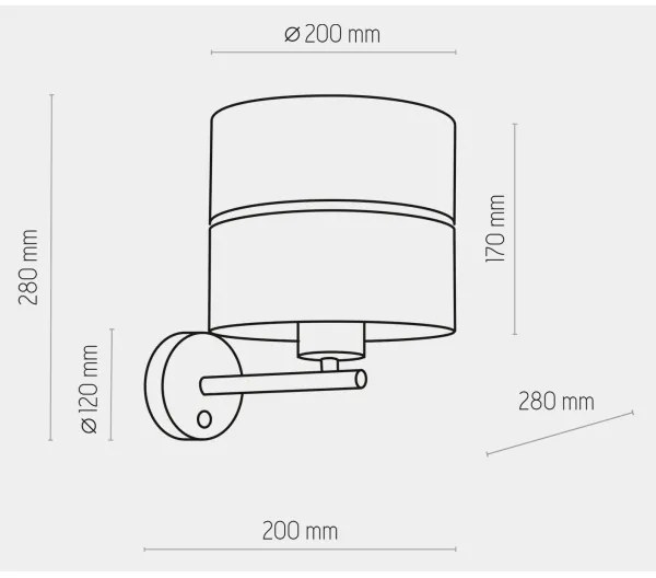 Lampă de perete HILTON 1xE27/15W/230V alamă/neagră