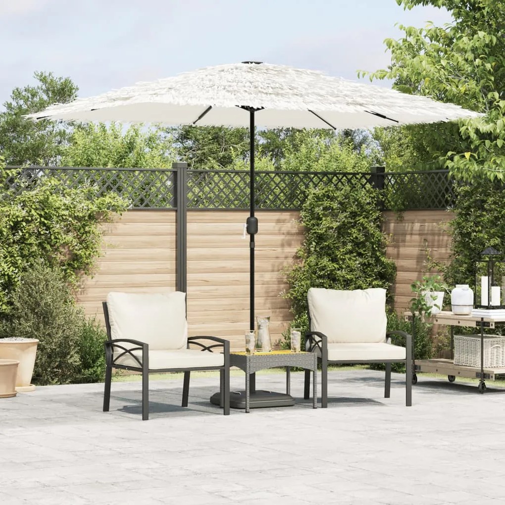 vidaXL Umbrelă soare de grădină cu stâlp din oțel, alb 300x200x250 cm