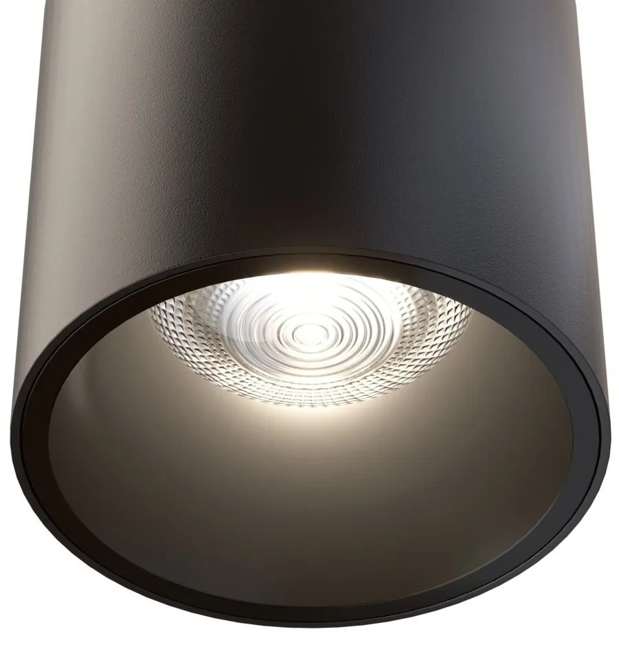 Spot LED aplicat, plafoniera design tehnic Alfa negru 7cm, 4000K