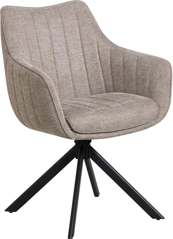 Scaun rotativ ASTON, grej/negru, stofa/metal, 61x44x86 cm