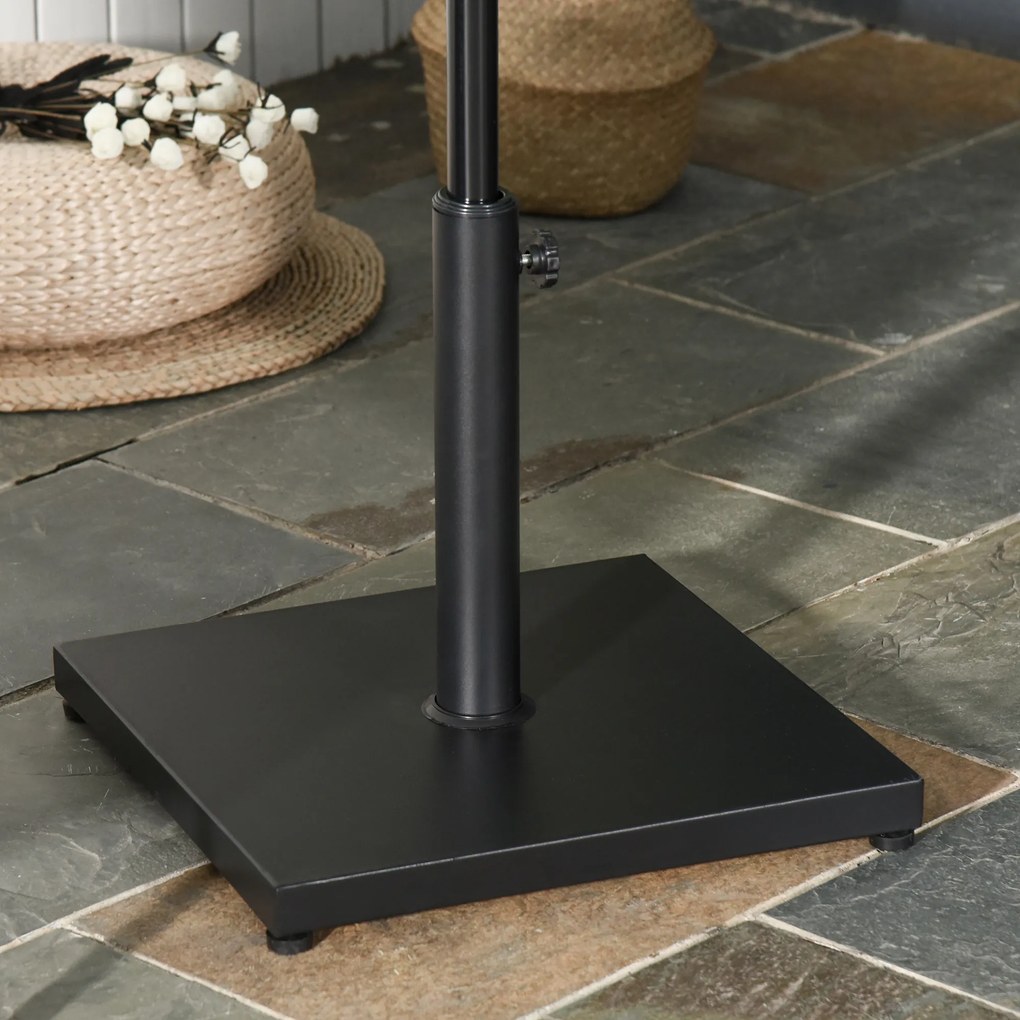 Baza de Umbrelă Pătrată Outsunny pentru Stâlpi Diferite Dimensiuni Φ3/3.5/3.8, Suport Robust 45x45x39cm, Negru | Aosom Romania
