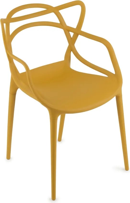 Scaun de masa KATO din plastic, mustar