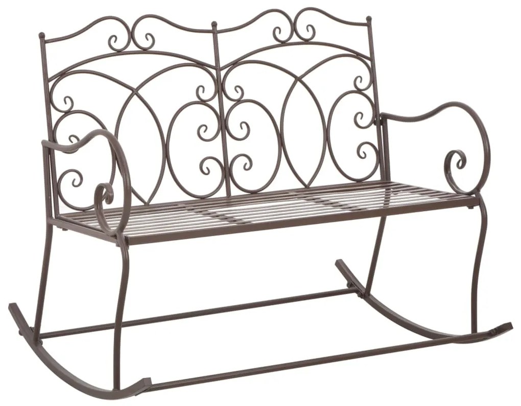 45437 vidaXL Bancă de grădină, maro vintage, 104 cm, fier