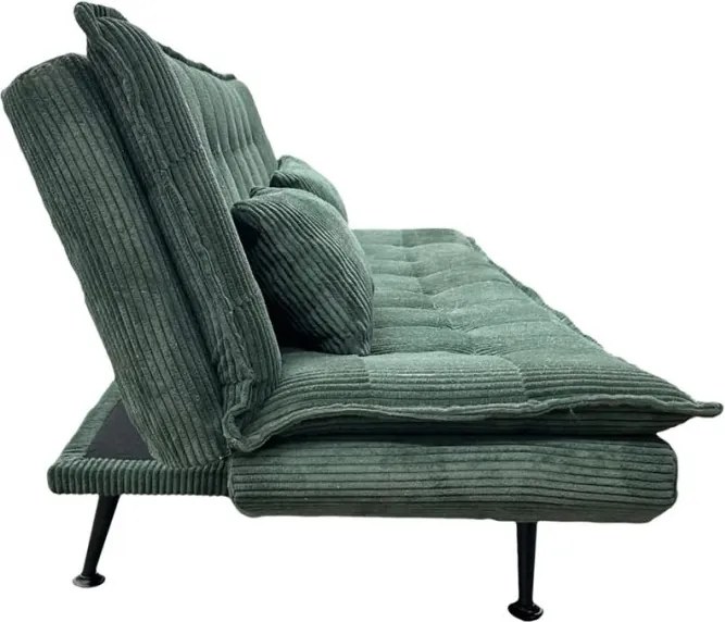 Canapea extensibila, Catifea Raiata Verde JAZZ 195cm