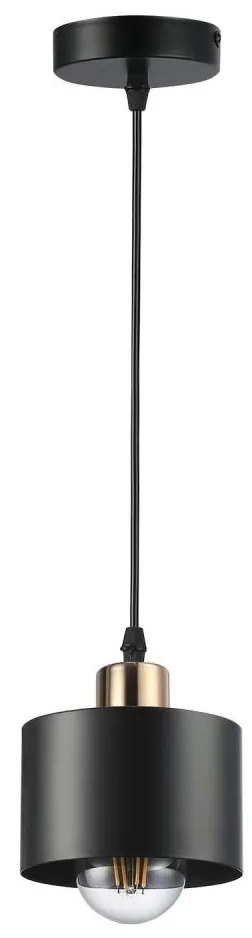 Lustră pe cablu 1xE27/35W/230V d. 12 cm negru/auriu