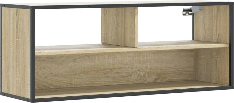 vidaXL Dulap TV stejar sonoma, 100x31x39,5 cm, lemn prelucrat și metal