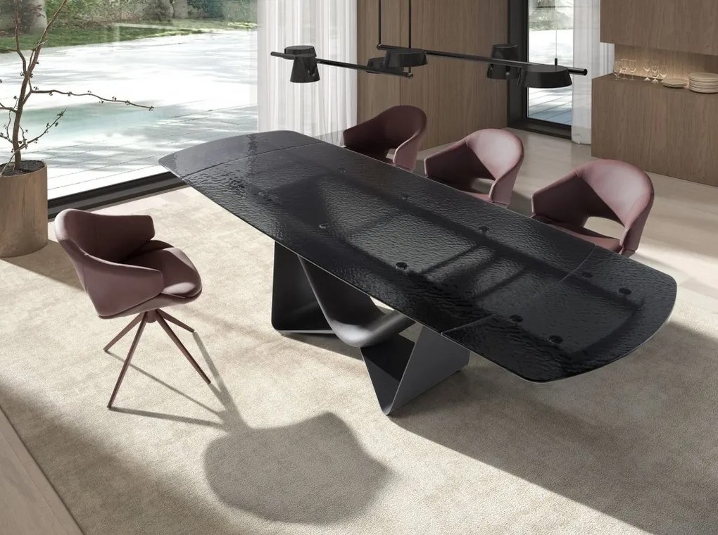 Scaun modern pivotant piele sintetica maro cupru