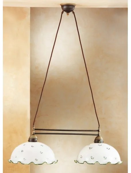 Lustră pe cablu NONNA 2xE27/75W/230V verde Kolarz 731.82.26