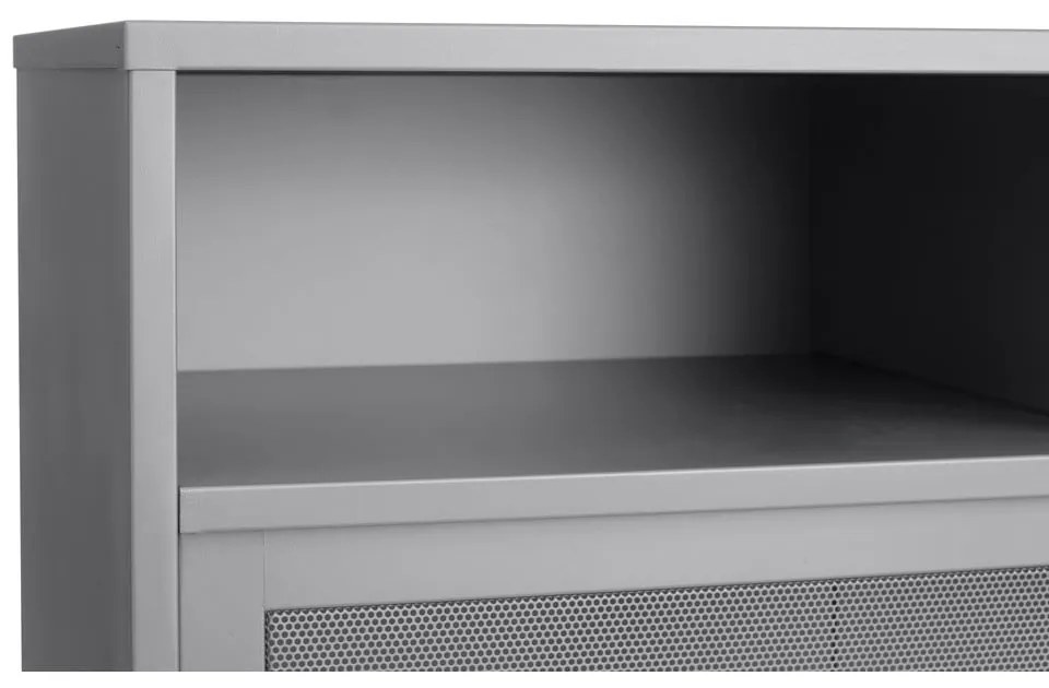 Dulap gri din metal cu ușă glisantă 90x140x40 cm Veep – Unique Furniture