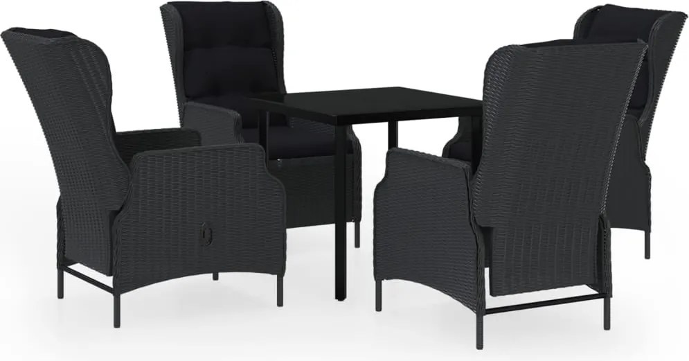 vidaXL Set mobilier pentru grădină, 5 piese, gri închis