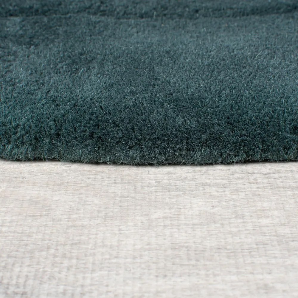Covor albastru-verde țesut manual rotund din lână ø 160 cm Shard Teal – Flair Rugs