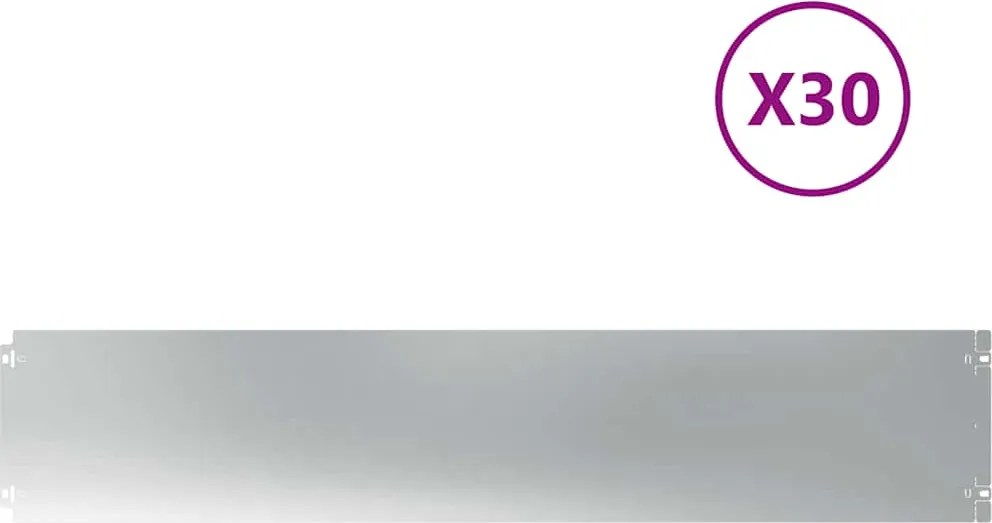 vidaXL Borduri de gazon 30 buc 20x103 cm Oțel galvanizat