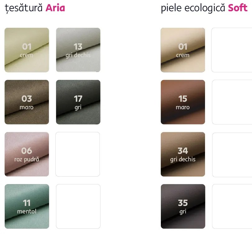 colţar în formă de U, piele ecologică albă/material textil maro, model dreapta, KAMELIA