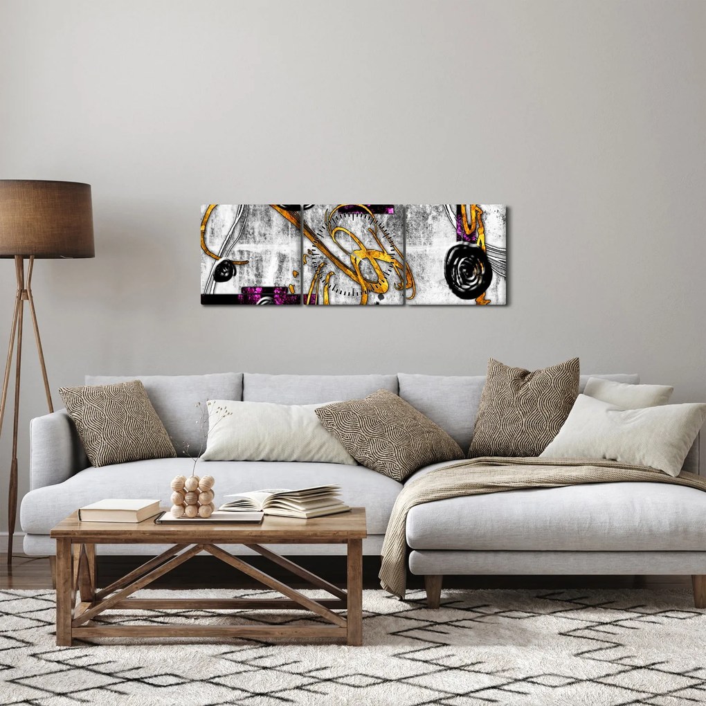 Tablou abstracției (cu ceas) (90x30 cm)