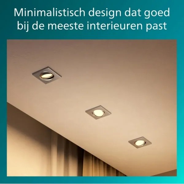 Philips - Set de 3 spoturi încastrate PERIDOT, 1xGU10/7W/230V, argintiu