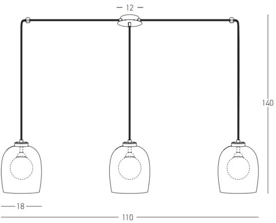Lustră pe cablu 3xG9/5W/230V negru Zambelis 22146