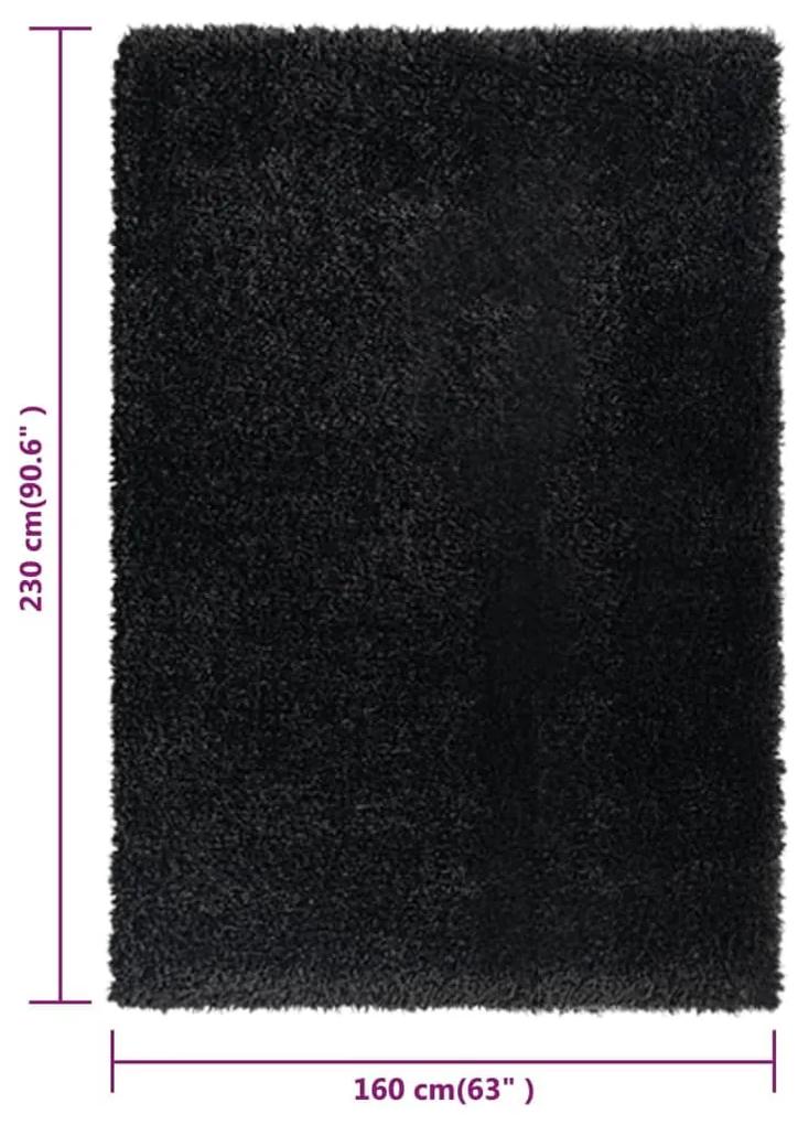 Covor moale cu fire inalte, negru, 160x230 cm, 50 mm Negru, 160 x 230 cm