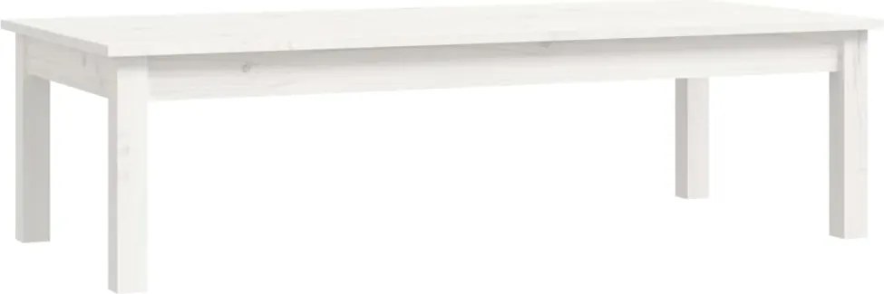 vidaXL Măsuță de cafea, alb, 110x50x30 cm, lemn masiv de pin