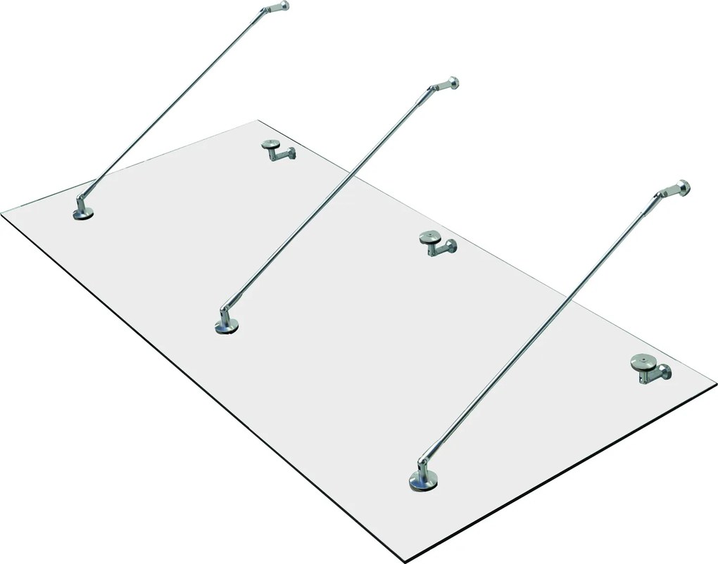 HOMCOM Copertină din sticlă pentru ușă, sticlă călită (ESG), oțel inoxidabil, sticlă transparentă 200x90cm | Aosom Romania