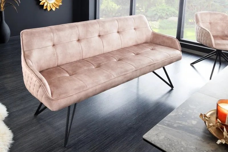 Bancheta cu aspect retro Euphoria 160cm, greige