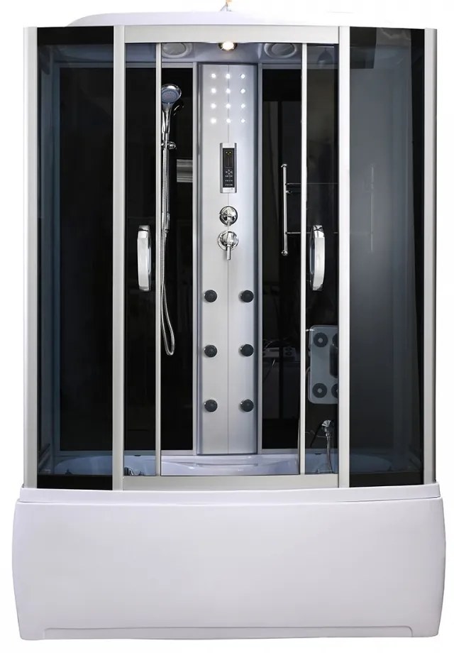 Cadă de baie cu hidromasaj Emilia 150 cu electronică, neagră