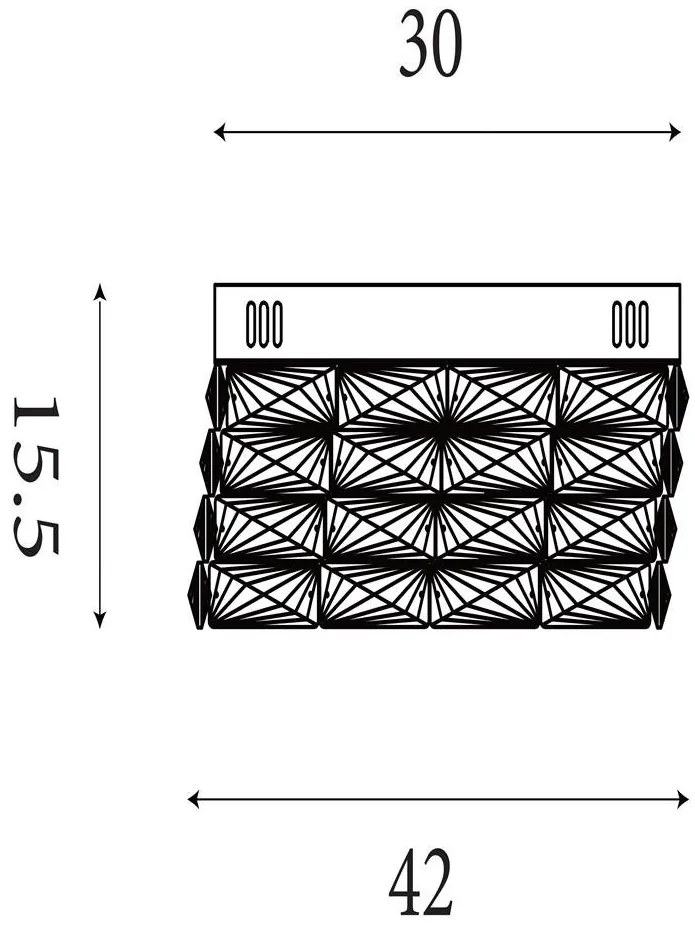 Plafoniera metal cromat si sticla LED Modena