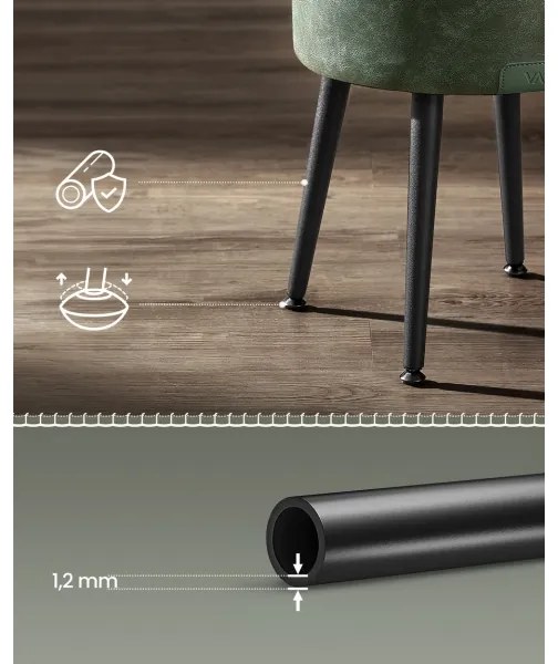 Taburet din piele CORE, verde