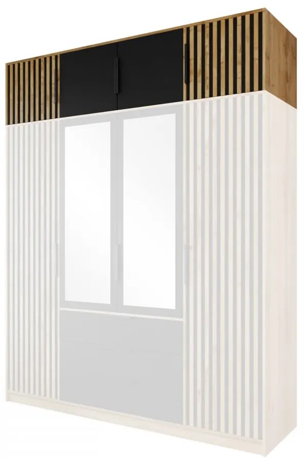 Suprastructură dulap Lenona Lux D4 (Stejar wotan + Negru) . 1104484