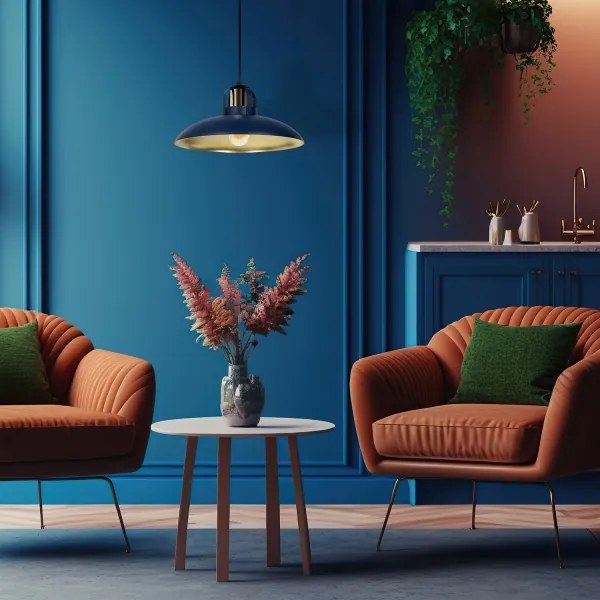 Lustră pe cablu Brilagi FLAMENGO 1xE27/60W/230V albastru