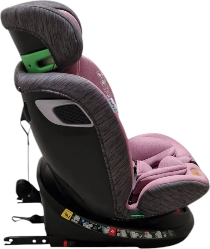 Scaun Auto cu Isofix Baby Care™ BS10P, Cu rotire 360 grade, Omologare R-129 i-Size, 0-36 kg, Tetiera reglabila, Transformabil in scoica auto, Sistem