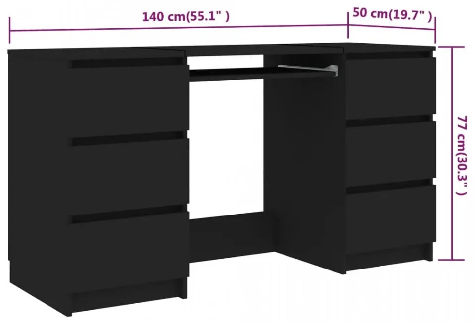 SEN18 - Set Masa toaleta, 140 cm, cosmetica machiaj, masuta vanity, oglinda cu LED-uri - Negru / Alb / Alb Lucios / Sonoma