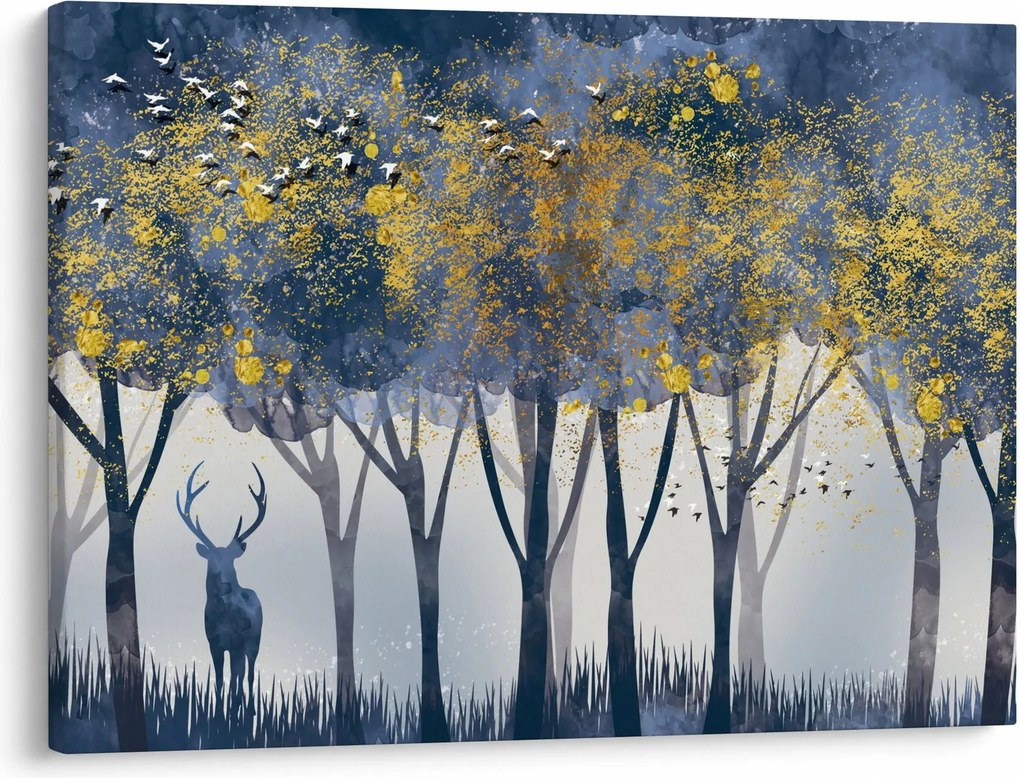 Tablou cerbul în pădure (70x50 cm)