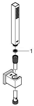 GROHE 27703000 - Set de duș VITALIO START 100, cu un jet, 1250 mm, crom lucios