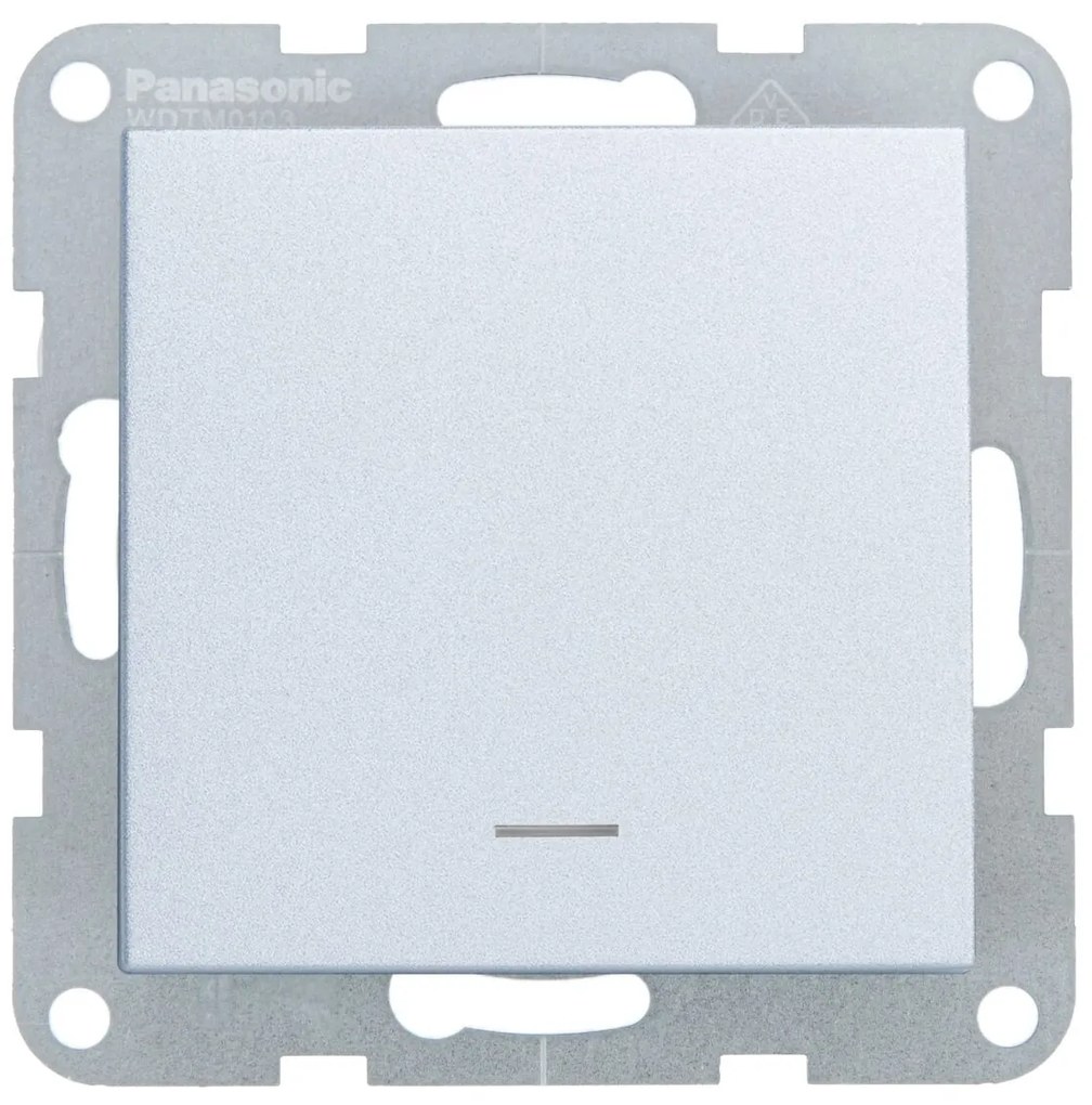 Intrerupator cu led 10A, IP20, Argintiu, Panasonic Karre Plus 55