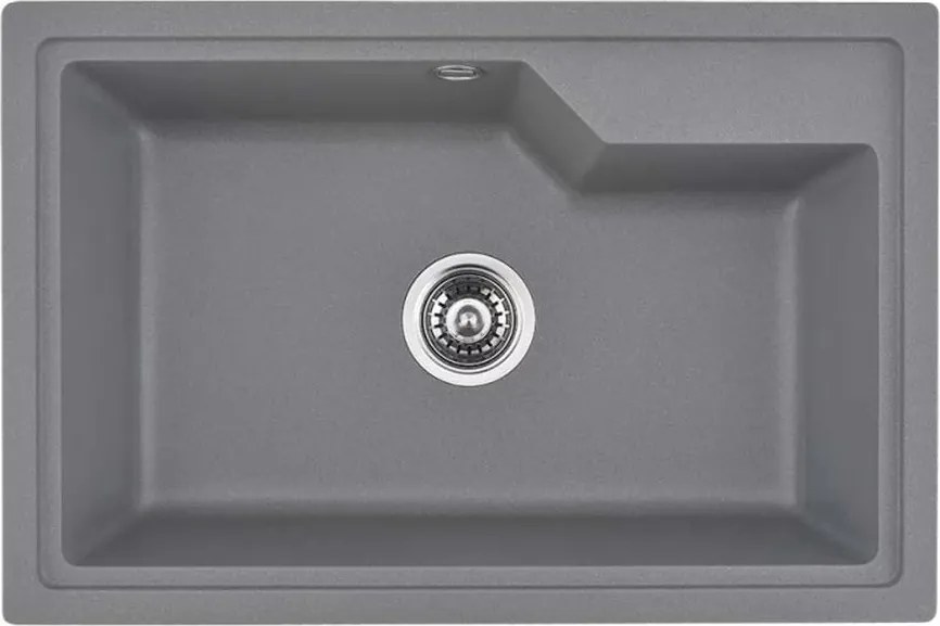 Chiuveta compozit Inter Ceramic finisaj gri granit 68x45 cm fara picurator
