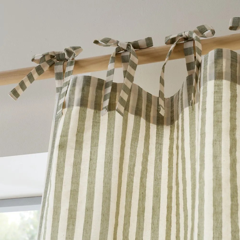 Draperie verde 140x183 cm Zanzibar Woven Stripe – Pineapple Elephant