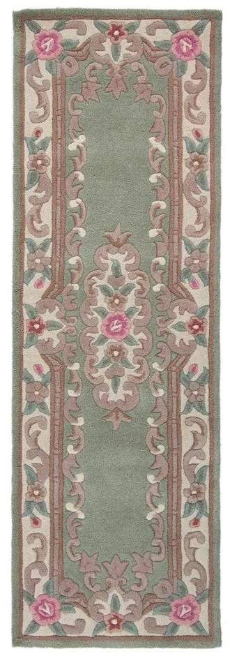 Covor din lână Flair Rugs Aubusson, 67 x 210 cm, verde