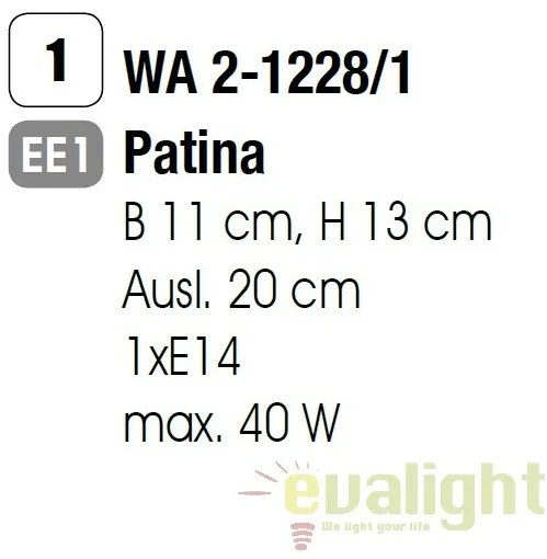 Aplica perete stil clasic Maja WA 2-1228/1 Patina OR