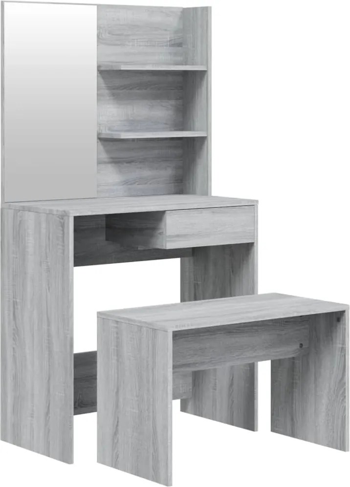 vidaXL Set măsuță de toaletă, gri sonoma, 74,5x40x141 cm